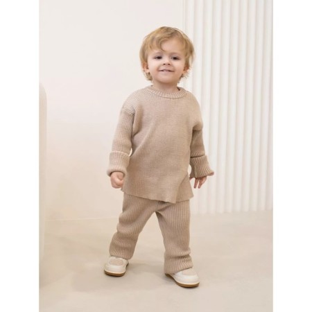 Knitted children's Knitted Amarobaby Noodles, height 80 cm, beige color-9