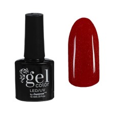 Gel-flus for nails three-phase LED/UV, with sparkles, 10ml, color B2-087 Red