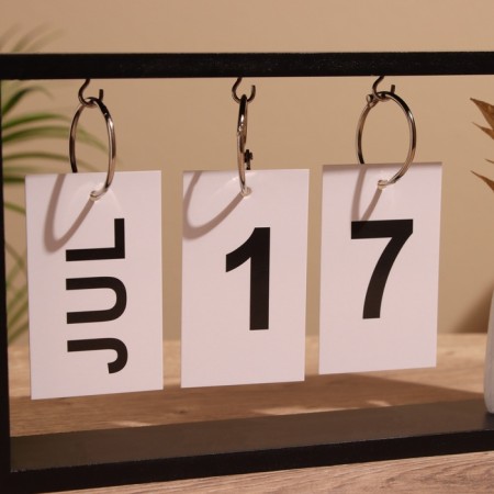 Souvenir eternal calendar, wood, 4x24x14 cm, col. black-1