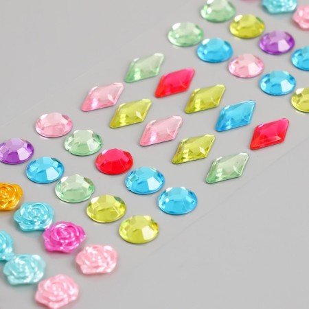 Sticker of rhinestones plastic "Crystals" MIX 26x7 cm-4