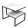 Table DQ Shelf Fir, 600*450*516, white marble, m/k black MDF