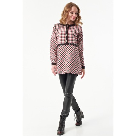 Women's tunic, size 44, red color-2