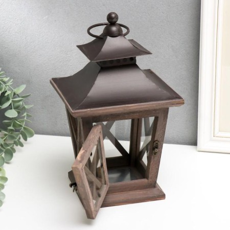 Summary tree on 1 candle "Lantern" Dark tree 26x15.4x15.4 cm-2