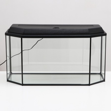 Aquarium "Panoramic" with a lid, 105 liters, 80 x 35 x 39.5/44.5 cm, black-1