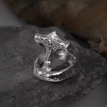 Ring "Thor", color black silver, 22 size-3