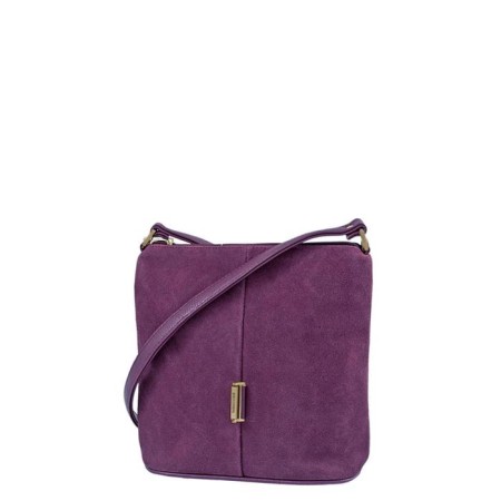 Bag Cross-Bodi Surf. Zamsha, lightning department, purple color 22x11x24cm
