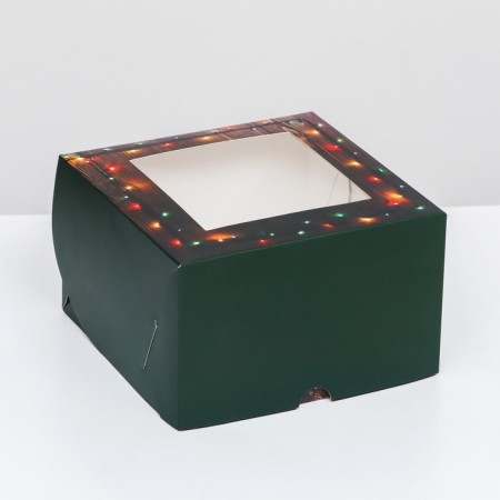 Packaging for 4 cupcakes with the "Happy New Year" window, 16 x 16 x 10 cm-1