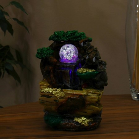 Fountain "Elephants with coins in the bowl" 20x13 cm (with backlight)-2