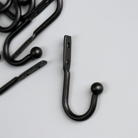 Metal hook "with a ball" black 4.9x2.5 cm