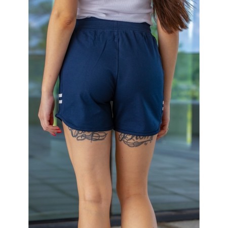 Women's shorts ise, size 46 cm, dark blue color, white-3
