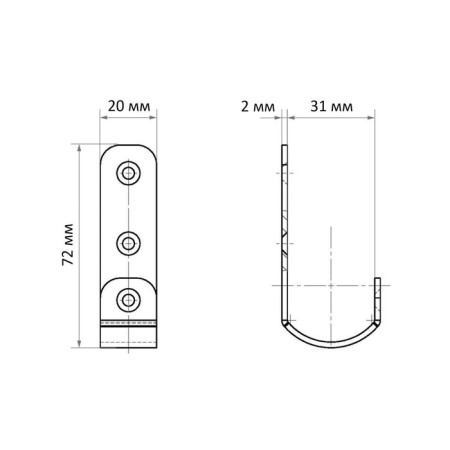 Hook-straight, zinc, 100 pcs-4