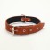 Leather collar on felt decorated, 65 x 3.5 cm, Osh 50-60 cm, brown