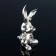 Souvenir "Rabbit", 5.5 × 2.5 × 8 cm, with crystals