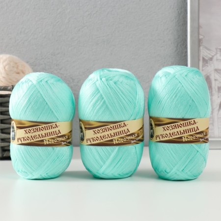 Yarn "Nosomic supplement" 100% polypropylene 200m/50g set 3pcs - turquoise
