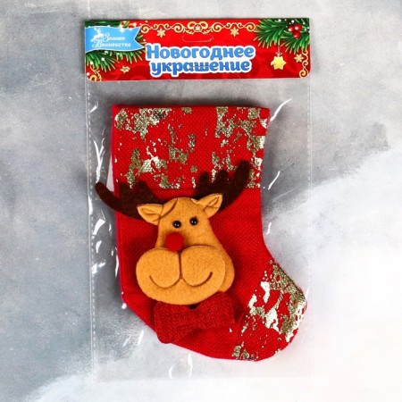 Nosok for gifts "Deer, Potal" 11x16 cm, red-2