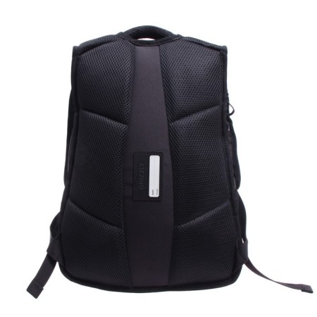 Youth backpack 42 x 31 x 22 cm, ergonomic back, laptop compartment, Grizzly 338, black/red RU-338-4_3-5