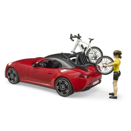 Sports car Roadster with a figure and a bicycle-2