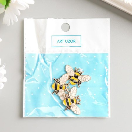 Decor for creativity Metal "Bee" enamel 1.7x2.6 cm-2