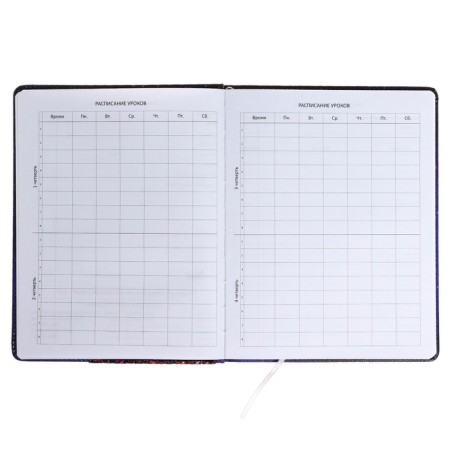 Universal diary for grade 1-11 Galaxy Girl, solid cover, artificial leather, foam rubber, lies, 80 g/m2-4