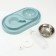 Double bowl with a carrot (removable bottle) 40.5 x 23 x 25 cm, blue