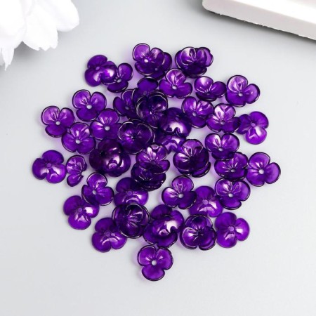 Beads for creativity Plastic "Busy Hat" set 50 pcs Transparent violet 0.4x1x1 cm-2