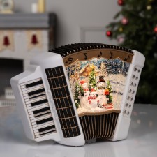 Фигура светодиодная «Семья снеговиков», 18.5х6.3х23 см, музыка, ААх3, USB, свечение тёплое белое