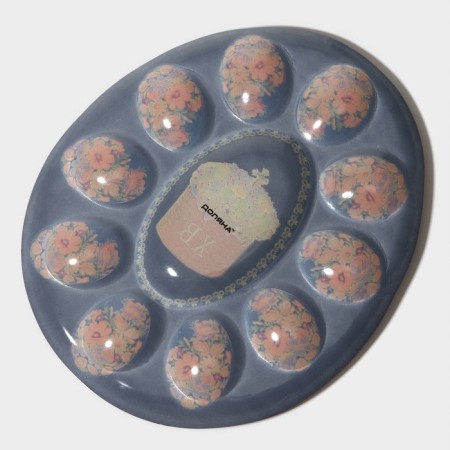 Glass stand for the eggs "Easter", 10 cells, 24 × 20.5 cm, black color-8