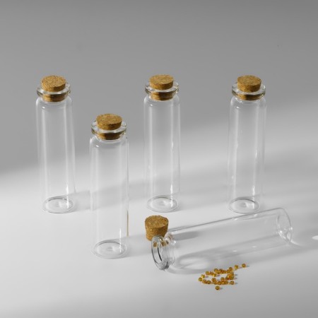 A set of jars for storing beads, d = 2.2 × 8 cm, 5 pcs, in a container, 16.3 × 9 × 2.4 cm-1