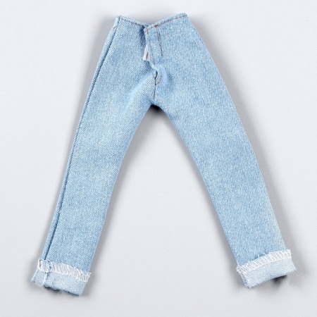 Jeans for puppet men, length - 18 cm, blue color-7