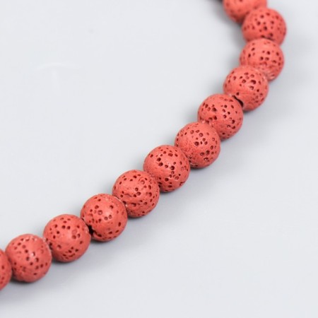Beads for aromatherapy with the hole "Round. Raspberry" d = 0.8 cm set 50 pcs +-5-1