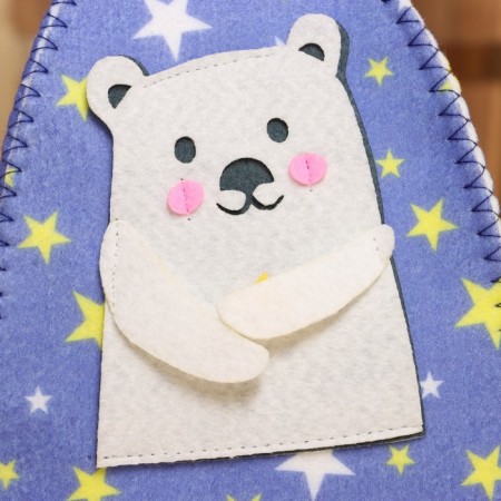 Bath cap with applique "Shy bear"-5