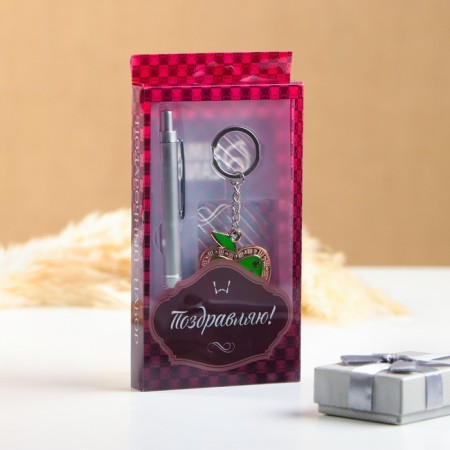 Gift set 2B1 (pen, keychain apple), mix