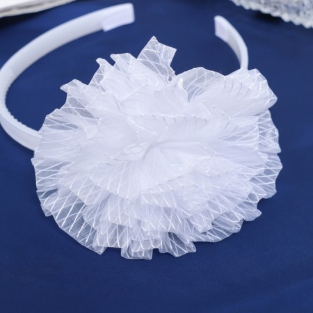 Hair cap "Schoolgirl" a cloud strip, d 10 cm, white-2