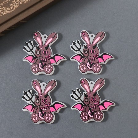 Decor for the work of acrylic the bilateral "bunny-dog" 4.3x4x0.2 cm-2