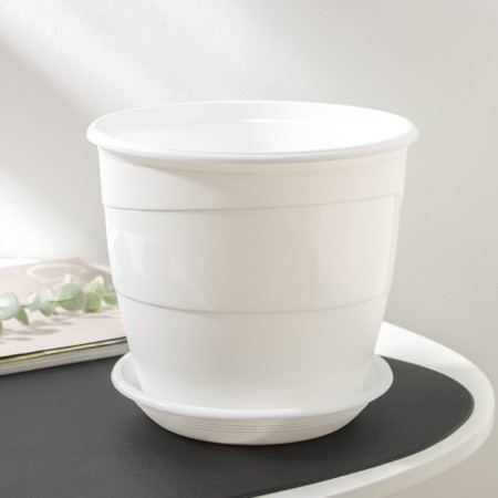 Pot for flowers with the Podon Venice, 3.1 l, d = 19 cm, white color-2