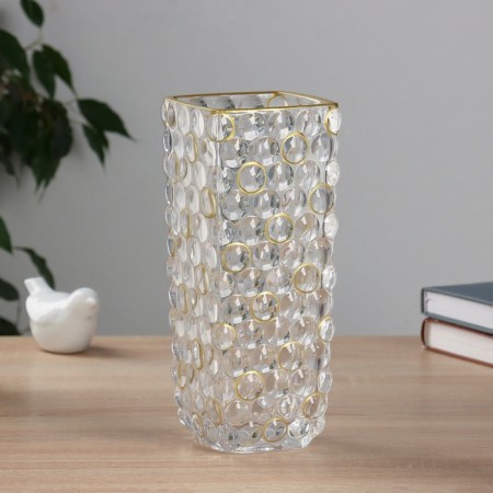 VAZA Glass "Alma Galant" circles, 24x10 cm, transparent