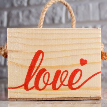 Wooden Kashpo 12.5 × 10.5 × 9.5 cm Helen "Strong Love", handle rope-2