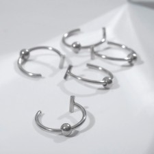 Piercing in the lip (fake) “Ring” with a ball, set of 5 pcs., D = 9 mm, silver color