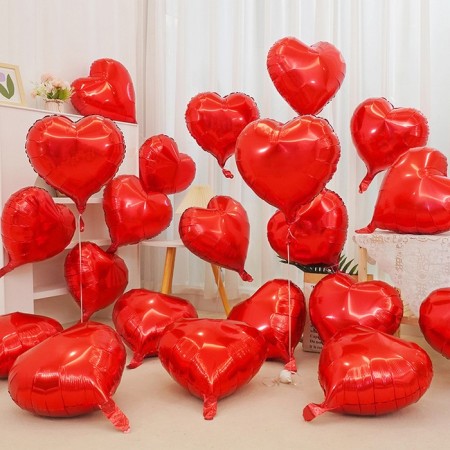 Foil ball 18 "heart", red color-5