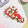 Mini-postcard "March 8" glitter, white and red tulips, 16.5x10 cm