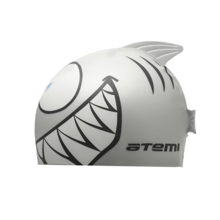 ATEMI FC203 swimming cap, children's silicone, fish, silver color-1