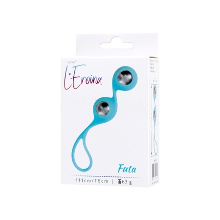 Vaginal balls L’Eroina by Toyfa Futa, silicone, blue color, 11 cm-9