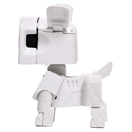 Robot hours “Puppy”, transformed into the alarm, works from batteries, white color-2