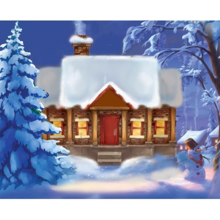 New Year's diamond mosaic with partial filling "New Year. Winter ", 15 x 21 cm-1