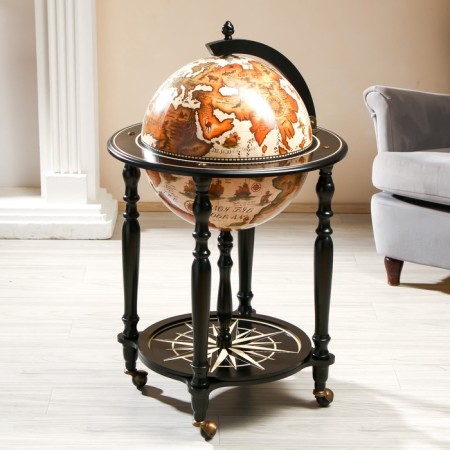 Globe bar decorative "Wanderer map" 56.5x56.5x91.5 cm-3