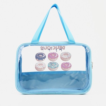 Cosmetic bag with lightning, blue color-1