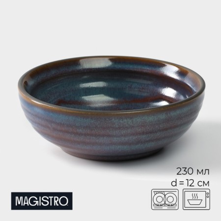 Porcelain bowl Magistro Garland, 230 ml, D = 12 cm, blue color