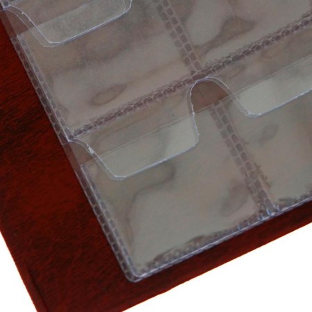Album for coins 125 x 185 mm Calligrata "Combi" for 138 coins, 8 sheets, covering artificial leather, brown-4