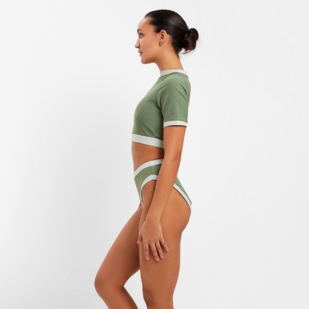 Separate Minaku swimsuit with top, color green, size 46-1