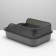 Toilet with transparent sides with a scoop and filter, 40 x 28 x 16 cm, gray
